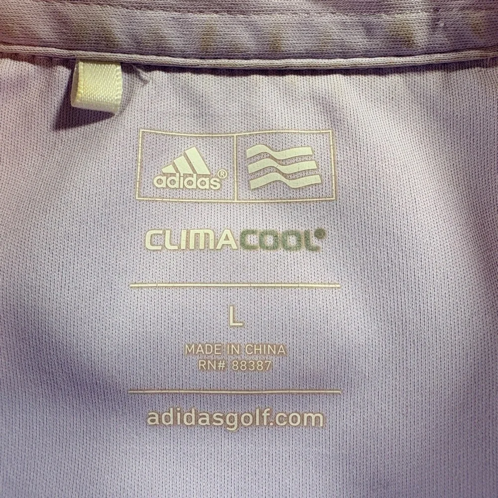 Adidas Golf Polo Shirt Mens Large Purple ClimaCool Short Sleeve Performance Top